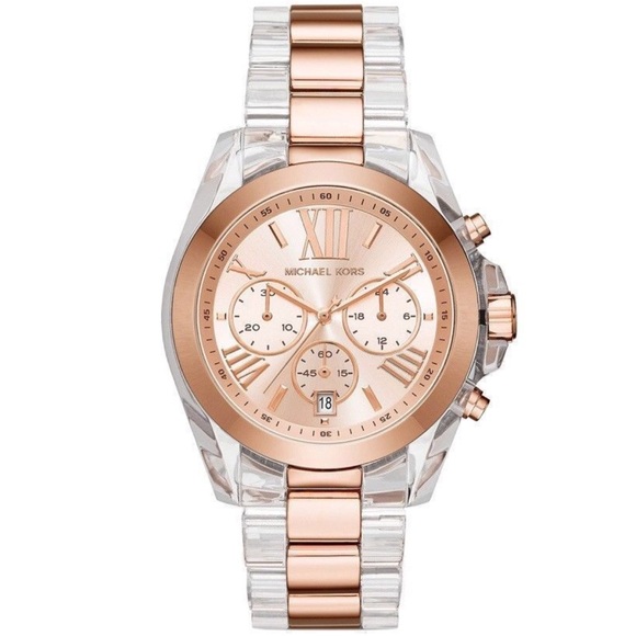 Michael Kors bradshaw acetate clear rosegold watch - Picture 2 of 8